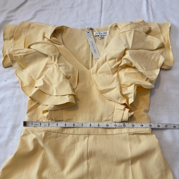NEW She + Sky Medium Yellow Ruffle Romper ~ Feminine Flirty Coquette - Picture 4 of 8